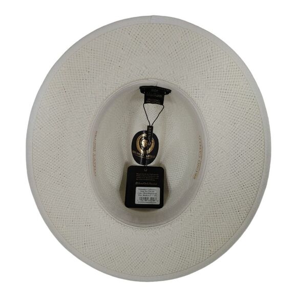 MEN'S BRUNO CAPELO VALENTINO COLLECTION STRAW FEDORA HAT FLAT WIDE 3" BRIM VA400 - Picture 6 of 8